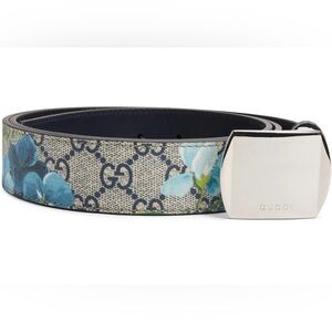 Gucci Blooms Blue Floral Men's Belt